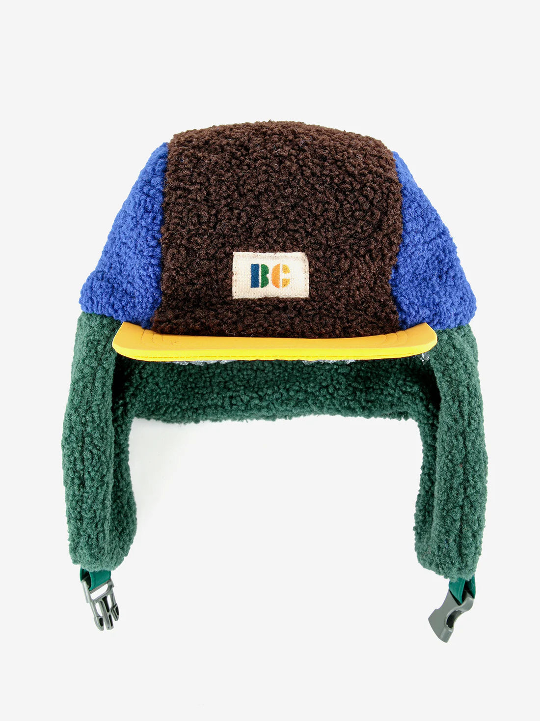 Bobo Choses - pluszowa czapka uszatka Color Block Blue sheepskin chapka
