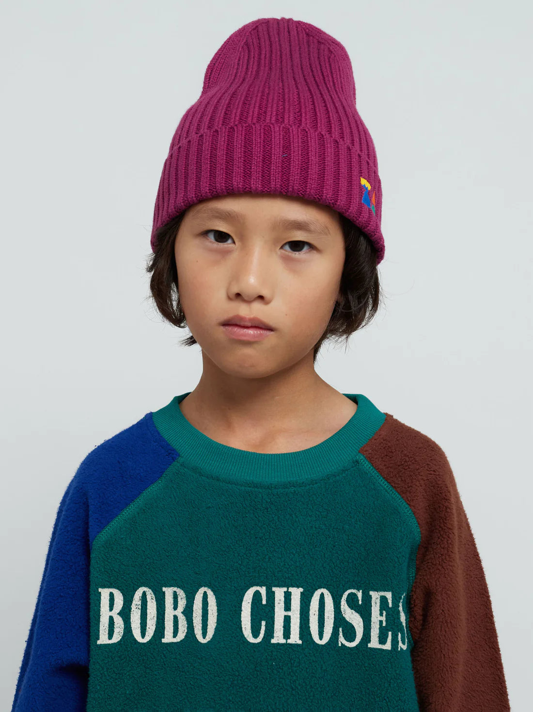 Bobo Choses - Dzianinowa czapka z haftem Funny Friends