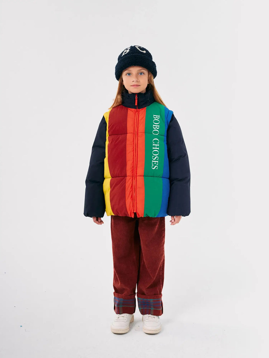 BOBO CHOSES アウター　2〜3y Bobo Choses - Color Block Padded Detachable Sleeve Jacket