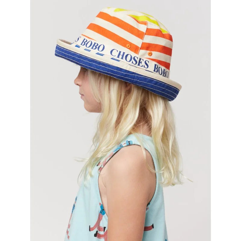 Bobo Choses - Dwustronny kapelusz Kids Multicolor Stripes