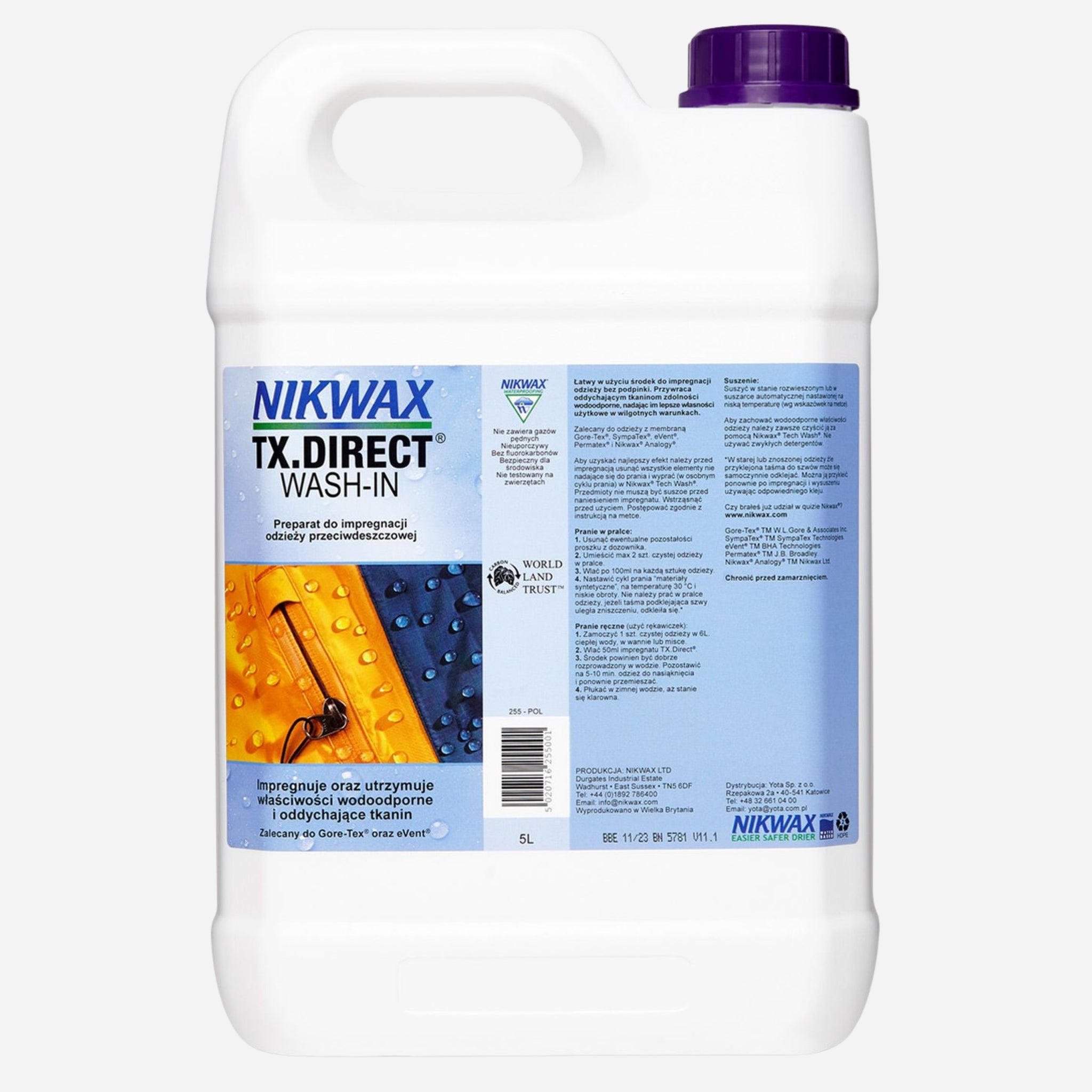 Nikwax - TX.Direct® Wash-In 5 litri agent de impermeabilizare pentru articole de îmbrăcăminte