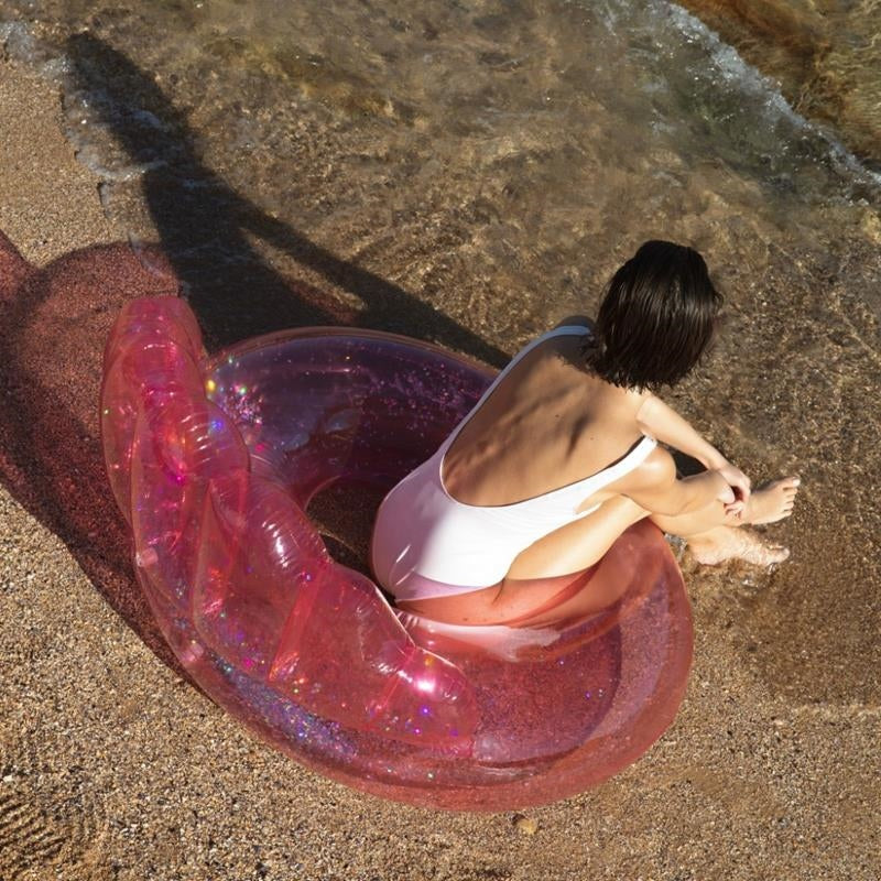 Sunnylife – Dmuchane koło do pływania Luxe - Shell Bubblegum