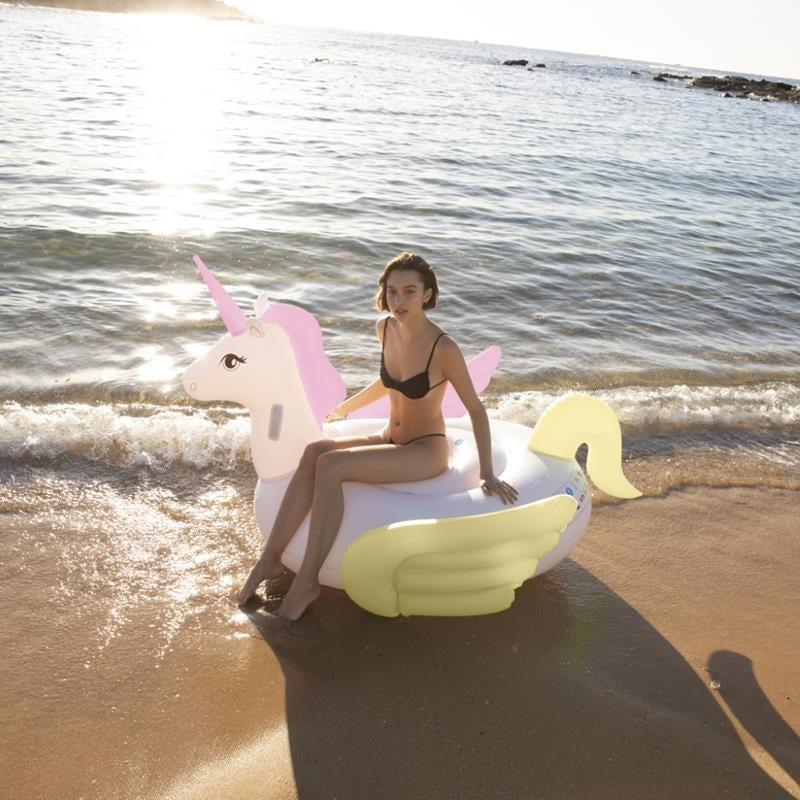 Sunnylife – Dmuchany materac do pływania Luxe Ride-On – Jednorożec, pastel